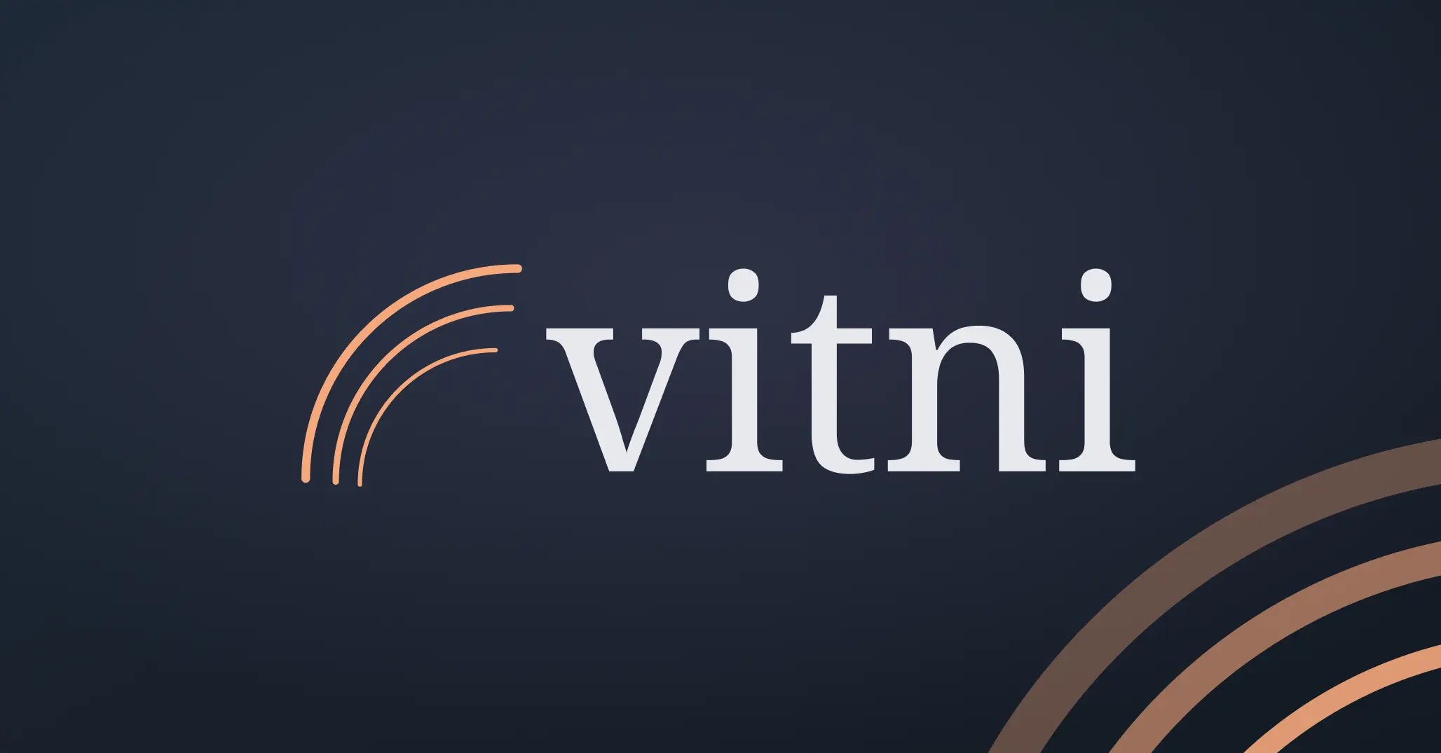 The Vitni logomark above the wordmark on a dark background